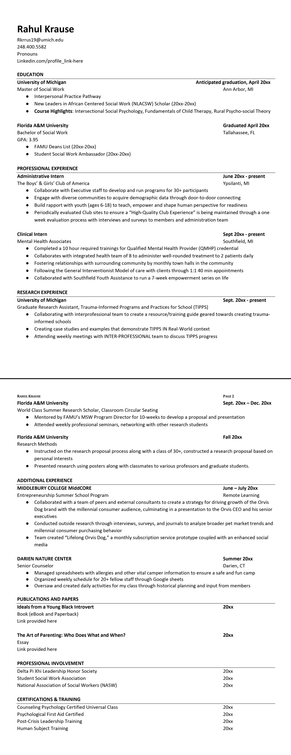 Rahul Krause Resume Example